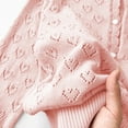 thumbnail image 4 of Miluxas Girls Cardigan Cotton Kids Heart Cardigan Sweater Valentines Long Sleeve Toddler Girl Soft Knit Cardigan Pink 1 Years, 4 of 5