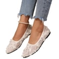 thumbnail image 2 of Ballet Flat Shoes for Women Lightweight Comfortable Breathable Mesh Lace Pointed Toe Shoes for Women 42, 2 of 7