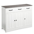 thumbnail image 5 of Sideboard Buffet Cabinet, Lofka Buffet Storage Cabinet with Drawers and Shelves, Wood Coffee Bar Cabinet with Storage, White+Gray, 5 of 9