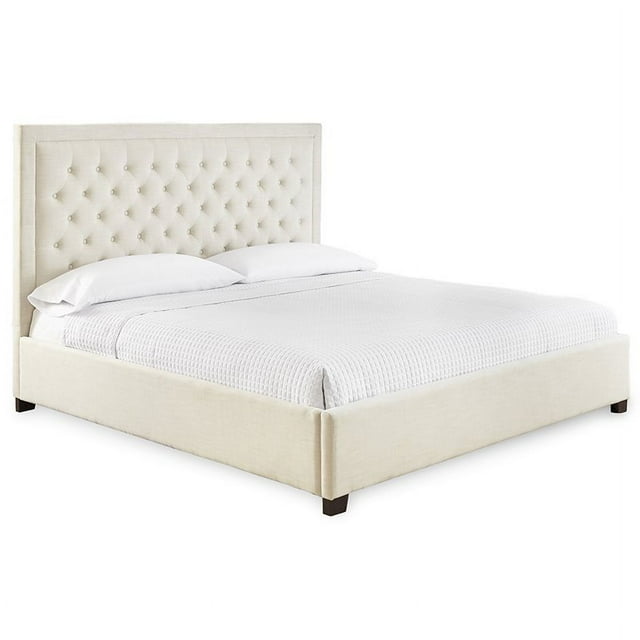 Steve Silver Isadora Tufted King Platform Bed in White