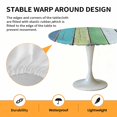 thumbnail image 6 of Wood Grain Elastic Fitted Round Table Cover Retro Art Waterproof Outdoor Tablecloth for Holiday Party, Picnic, Patio & Dining Fits Tables Up to 36"-44", 6 of 8