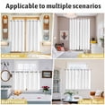 thumbnail image 6 of White Kitchen Curtains 63 Inch Length, Modern Minimalist Pure Soild Color Grommet Top Bedroom Living Room Curtains, Light Filtering Cafe Curtain Drapes 2 Panels Set 84''x63'', 6 of 9