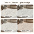 thumbnail image 7 of ODIKA 3'x5' Washable Area Rug Pile Neutral Faded Radiating Bands Transitional Motif Beige Large for Hallway, Laundry Room, Non-Slip, Flatweave, Easy Care, 7 of 7