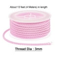 thumbnail image 2 of Nylon Thread Twine Beading Cord 3mm Extra-Strong Braided Nylon Crafting String 4M/13 Feet, Light Pink, 2 of 7