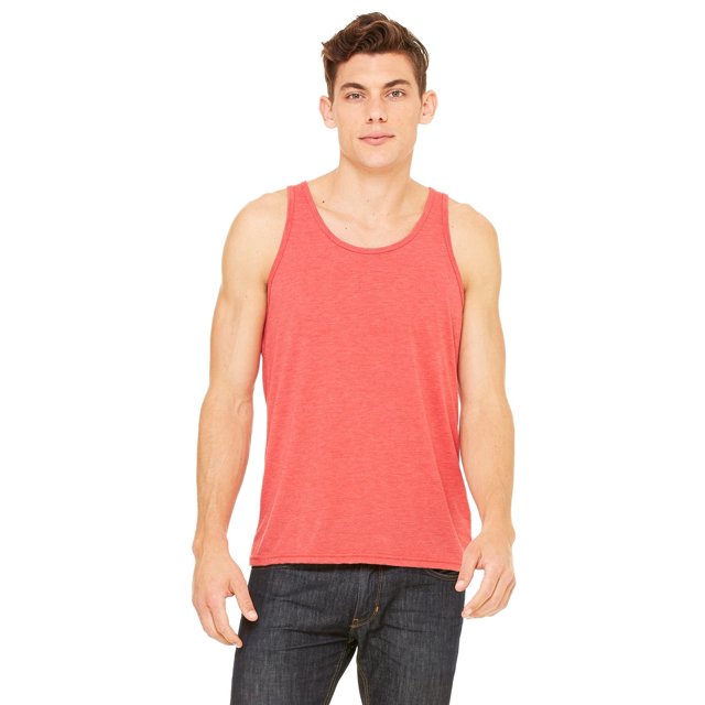 The Bella + Canvas Unisex Jersey Tank Top - RED TRIBLEND - M