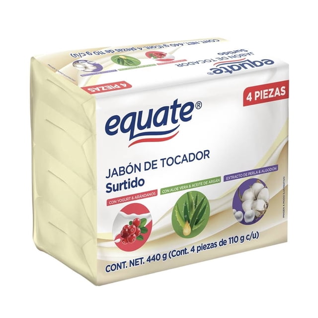 Jabón de tocador Equate surtido 4 barras 110 g c/u