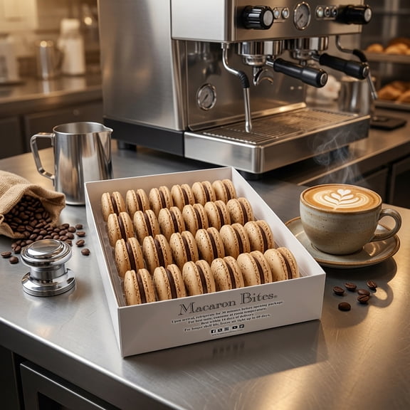 Coffee Cappuccino French Macarons Macaron Bites® - 24 Count