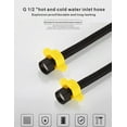 thumbnail image 2 of New G1/2" Water Inlet Hose Black Faucet Heater Pipe Toilet Connection Cold Hot Mixer Inlet Pipe Kitchen Bathroom Accessories Set, 2 of 9