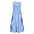 thumbnail image 5 of QIYAGBSA Sleeveless Maxi Dress for Women, Loose Fit Round Neck with Pockets for Summer Vacation, 5 of 8