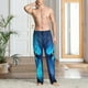 thumbnail image 2 of Balery Futuristic Blue Light Wolf Pantalones de pijama para hombre, pijama ultraligero, pantalón de descanso-Small, 2 of 6