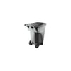 Brute Rollout Square Outdoor Garbage Can - 95 Gallons, Polyethylene, Gray