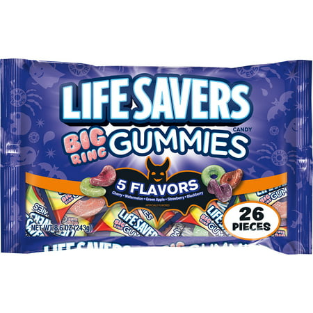 Lifesavers 5 Saveurs grand anneau gélifiés Halloween Candy Bag, 26 morceaux de taille Fun, 8,6 onces