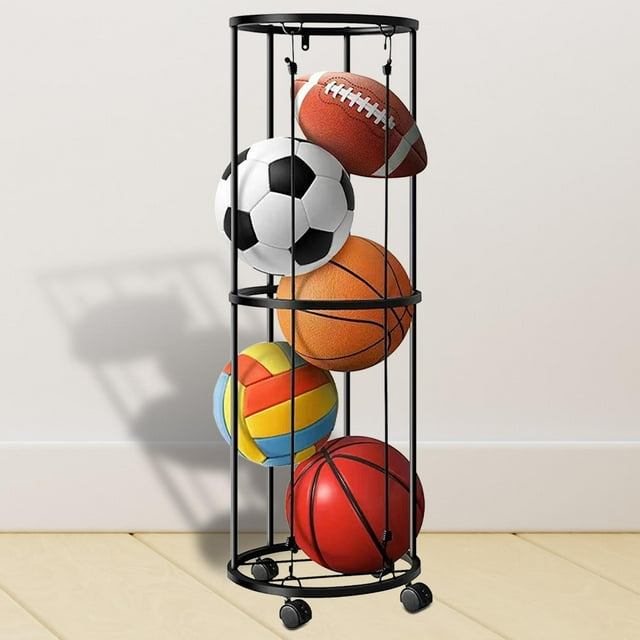 Soporte vertical para pelotas perfecl con ruedas estante de almacenamiento multifunción para pelotas de baloncesto