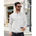 thumbnail image 3 of COOFANDY Mens Henley T-Shirts Casual Quarter Neck Pullover Long Sleeve Knit Lightweight Knit Sweater, 3 of 6