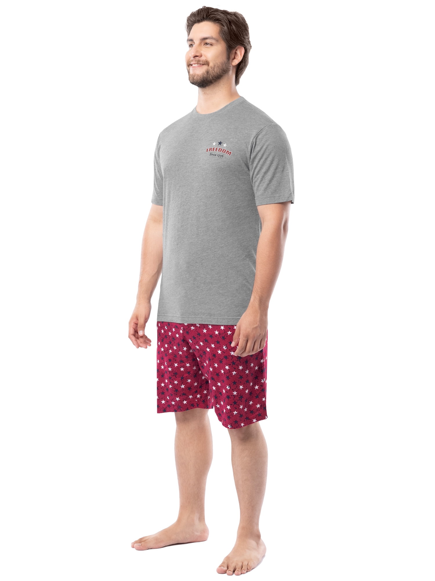 Fruit of the Loom Men's Father's Day Americana Graphic Sleep T-shirt and Pajama Short Set, Sizes S-XL
