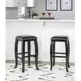thumbnail image 2 of Linon San Francisco Backless Wood Bar Stool, 30" Seat Height, Black Finish with Black Fabric, 2 of 5