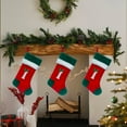thumbnail image 2 of JeashCHAT Christmas Stockings with Initials, 18" Large 26 Letter Xmas Stocking, Gift Bag Candy Bag Stockings, Christmas Party Fireplace Family Hanging Stocking Decorations, 2 of 4