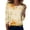 #02 Earthy Yellow, variant on Crew Neck 3/4 Sleeve Casual Shirts for Women Leaf Printed Loose Soft Tees Breathable Lightweight Tunic Tops Daily Autumn Outfits,M,Saffron