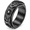 Black, variant on Men’s Stainless Steel Sun Moon Star Spinner Ring, Celestial Pattern, Textured Band, Sizes 6-13, Graphic Style for Daily Wear, Parties and Casual Outings, Birthday Gift