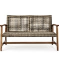 thumbnail image 2 of Acacia Wood Wicker Loveseat with Complementary Finish / Adds Organic Touch to Patio, 2 of 6