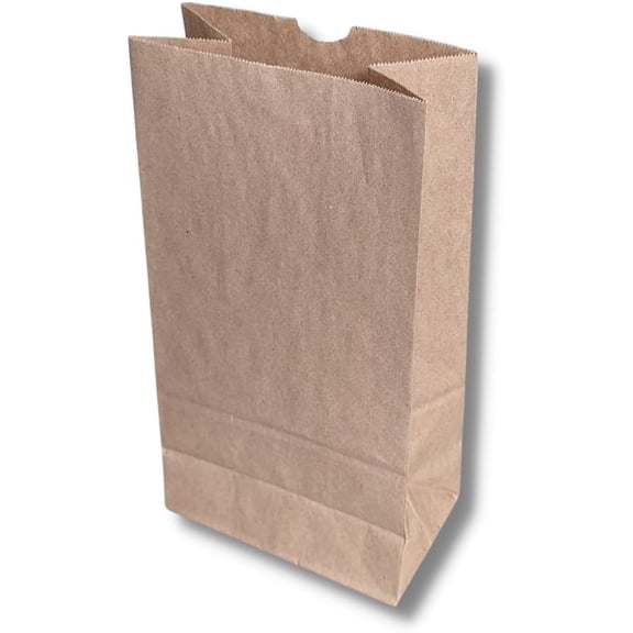 Paper Lunch Bags, 12 Lb Capacity, Natural Kraft Paper Bags, 7.1"x 4.4"x 13.9" (500 Count)