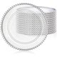 thumbnail image 1 of Paquete de 12 platos de carga transparentes a granel de plástico redondo de 13 pulgadas, platos de servicio decorativos de grano esmerilado acrílico para bodas, fiestas, eventos de hogar y, 1 of 14
