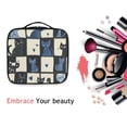 thumbnail image 6 of FORMRS Travel Makeup Bag Large Capacity Train Case Cosmetic Organizer with Adjustable Dividers, Black and Blue Cat, 6 of 8