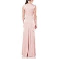 thumbnail image 4 of Kay Unger V-Neck Sleeveless Zipper Back Gathered Front Walk-Through Charmeuse Jumpsuit with Stretch Crepe Pant, 4 of 9