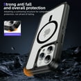 thumbnail image 7 of Magnetic for iPhone 14 Case,Compatible with MagSafe,Military Grade Dropproof Translucent Matte Hard Back Soft Edge Anti-Fingerprint Protective Case for iPhone 14,Black+Clear, 7 of 7