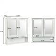 thumbnail image 4 of Hassch 2-Doors Mirrored Cabinet Wall-Mounted Storage Cabinet for Bathroom, White, 4 of 7