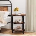 thumbnail image 4 of Qinaqin 3-Tier Redondo End Mesa Living Sala Accent con Estante de Almacenamiento Metálico y Industrial Madera Profundidadsign Ideal as Cabecera o Night Soporte para Pequeño cm de, 4 of 7