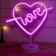 thumbnail image 2 of Led Neon Sign Light With Holder Table Decoration Night Lamp With Battery For Party, 2 of 2