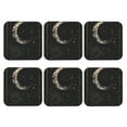 thumbnail image 2 of Fuzoiu Abstract Starry Sky Moon Print Leather Coasters Set,Drink Coasters Set of 6,for Tabletop Protection, Durable PVC Coasters,Home Décor and Housewarming Gift,Square, 2 of 7