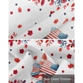 thumbnail image 6 of 4th Of July Linen Curtain Valance for Bedroom/Bathroom/Kitchen/Office/Living/Dining Room Window,Gnomes Spring Summer Floral Red White Rod Pocket Topper Decorative Cafe Drapes Panel 60"x18", 6 of 6