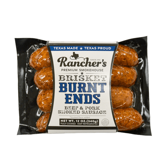 Rancher's Premium Smokehouse Brisket Burnt Ends Pork and Beef Sausage Links, 12 oz Refrigerated