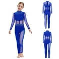 thumbnail image 2 of Aislor Gymnastics Jumpsuit for Girls Skating Bodysuit Figure Skating Leotard Sparkly Catsuit Full Body Dance Unitard Blue 16, 2 of 7