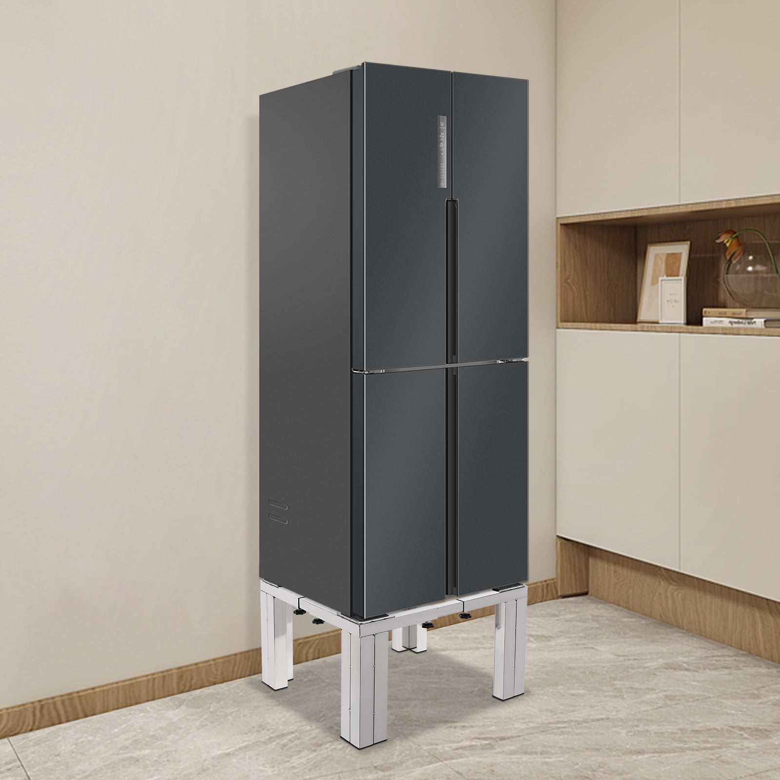 Heavy Duty Appliance Stand, 12 Inch Washing Machine & Refrigerator Riser with Adjustable Width, 1100 lbs Capacity, Stainless Steel Utility Base to Prevent Rust & Ease Cleaning