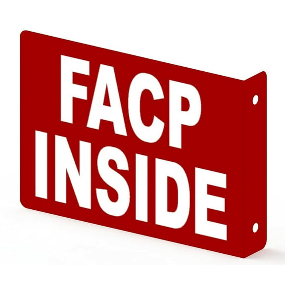 FACP Inside Projection Sign- FIRE Alarm Control Panel Inside 3D Sign (RED, Aluminium, 7X10, 90D Sign)-ESPECTADORA LINE (ref-2201)