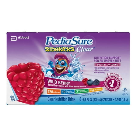 Pediasure Sidekicks Clear, Wildberry, 6.