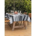 thumbnail image 3 of Outdoor Tablecloth with Umbrella Hole for Patio/Picnic/Party/Camping, Black Grey Ombre Waterproof Table Cloth Rectangle Table Cover Washable, Modern Moire Abstract Art Aesthetics (52"x 70"), 3 of 9