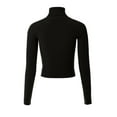 thumbnail image 4 of MixMatchy Women's Long Sleeve Turtle Neck Fitted Crop Ribbed Knit Sweater, 4 of 7