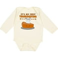 thumbnail image 3 of Inktastic It's My 1st Thanksgiving with Cute Smiling Pumpkin Pie Boys or Girls Long Sleeve Baby Bodysuit, 3 of 5