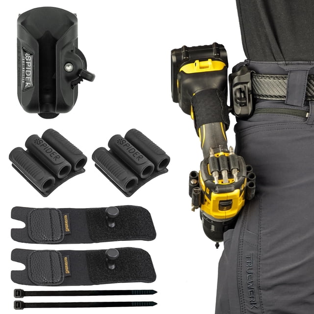 Funda para herramientas Spider, kit doble de herramientas con BitGrippers y clip para cinturón
