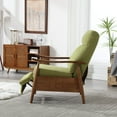 26.38" Wooden Armchair, Modern Accent Chair with Linen Upholstered