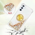 thumbnail image 4 of Glitter Clear Sparkly Bling Case for Samsung Galaxy A34 5G for Women Girls, Flowing Liquid Quicksand Cover with Diamond Ring Holder Case for Samsung Galaxy A34 5G  Gold, 4 of 7