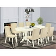 thumbnail image 4 of East West Furniture Vancouver 9-piece Wood Kitchen Table Set in Linen White, 4 of 4