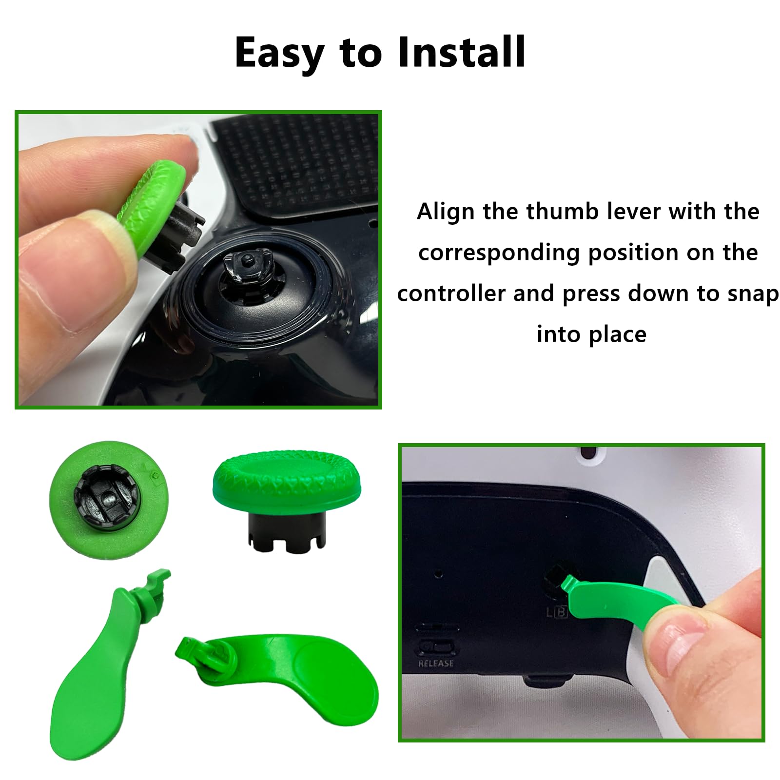 10-in-1 Metal Thumbsticks Replacement for PS5 Dualsense Edge Controller,4 Metallic Back Paddles Triggers Buttons Repair Parts for PS5 Edge Controller with 6 Analog Joysticks(Black)