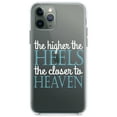 thumbnail image 1 of DistinctInk Clear Shockproof Hybrid Case for iPhone 13 (6.1" Screen) - TPU Bumper Acrylic Back Tempered Glass Screen Protector - The Higher the Heels The Closer to Heaven, 1 of 2