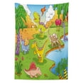 thumbnail image 3 of Ambesonne Cartoon Tablecloth Rectangular Table Cover, Style Animals, 60"x90", Pale Coffee Lime Green, 3 of 4