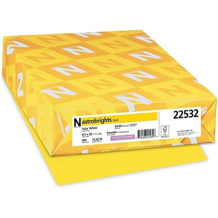 60 lbs Astrobrights Paper, Solar Yellow - 8.5 x 14 in.